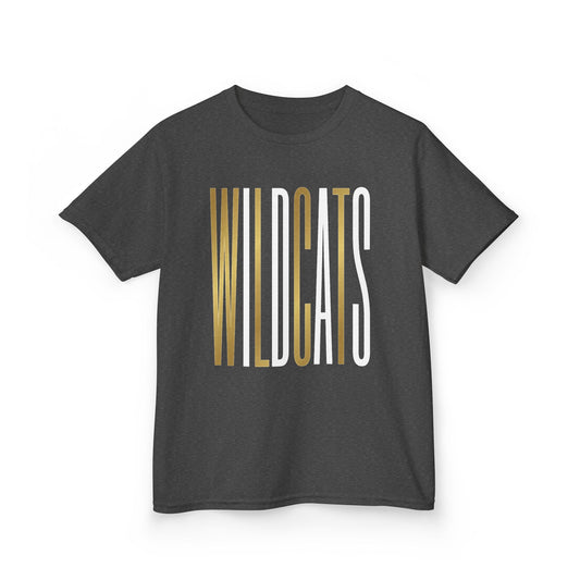 Kids WILDCATS Gold & White Vertical Tee