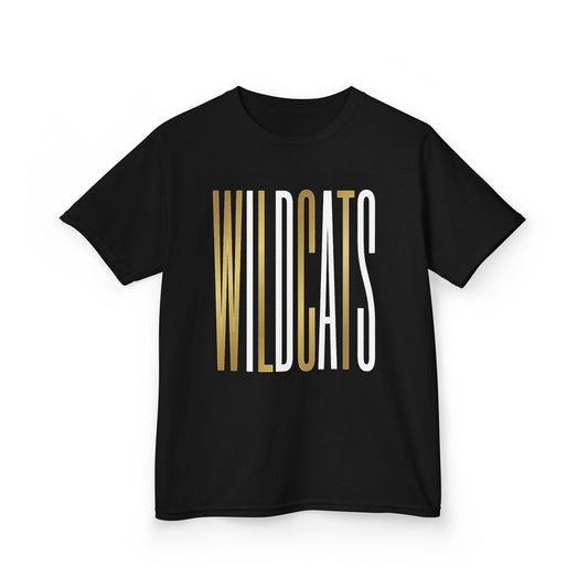 Kids WILDCATS Gold & White Vertical Tee
