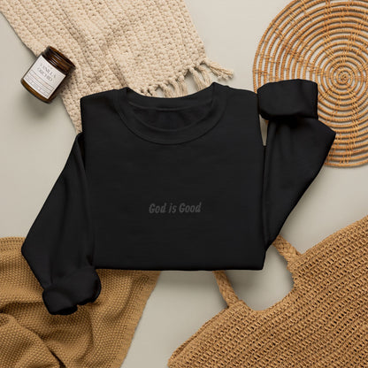 God Is Good Embroidered  Sweatshirt