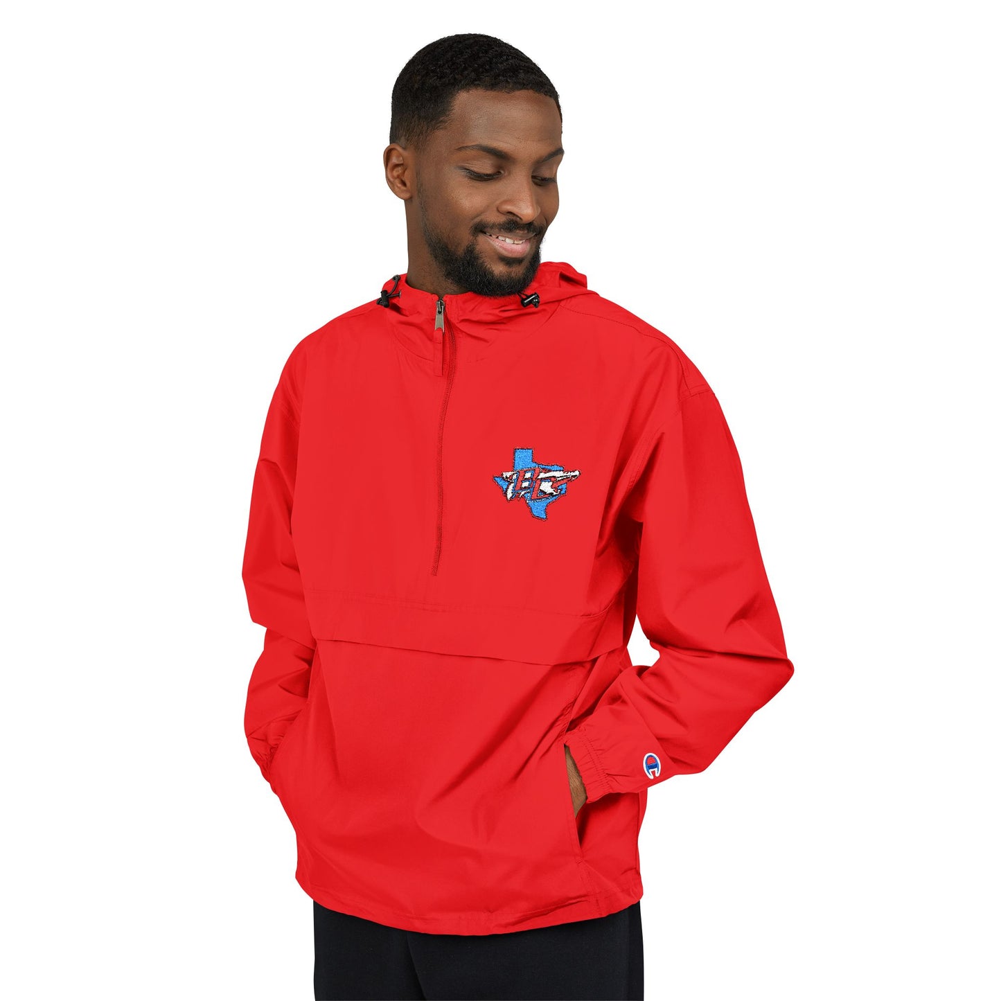 Packable Anorak Jacket — Light Blue with Floral Shark Patch